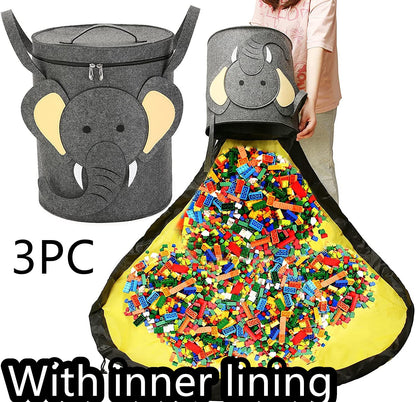 Felt Storage Bag Toy Play Mat 2 In 1 Pull Rope