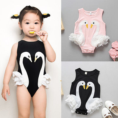 Adorable Swan Lace Cotton Baby Kids Clothes