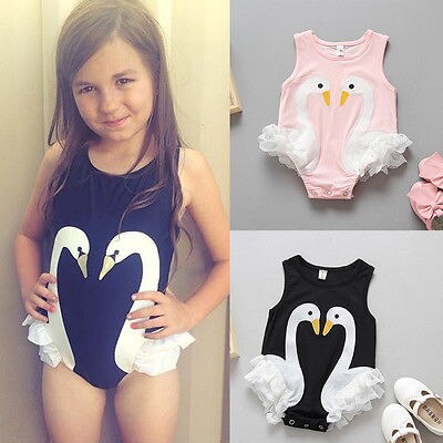 Adorable Swan Lace Cotton Baby Kids Clothes
