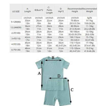 2023 Bamboo Fiber Toddler Kids Pajamas Set - # BOAA11710008