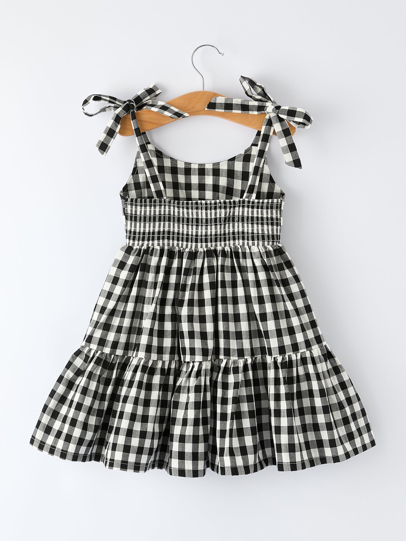 Mommy & Me Plaid Girl Smocked Ruffle Dress