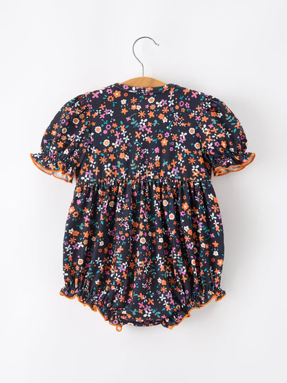 Fall Orange Floral Baby Bubble