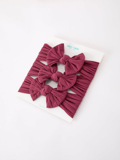 Baby Girl Bow Headband Same Color 3 Piece Set