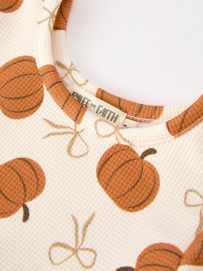 Girls Thanksgiving Pumpkin Bow Dress