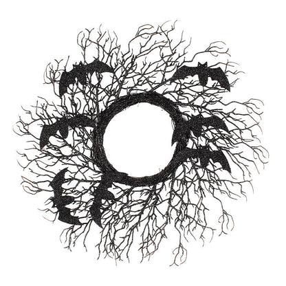 Halloween Simulation Decoration Wreath Black