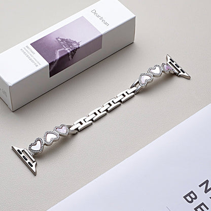 Loving-Heart Shell Metal Watch Strap