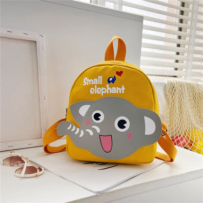 Boys Canvas Backpack Cute Cartoon School Bag