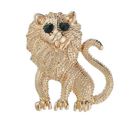Fierce Lion Head And Tiger Personalized Vintage Brooch