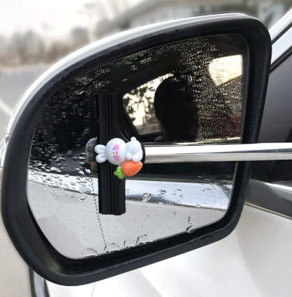 Car Rearview Mirror Wiper Retractable Portable Rainy Cleaning Supplies Rearview Mirror Water Remover Glass Rain Cleaning Tool