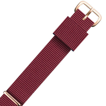Nylon DW Watch Strap One Piece With Woven Loop And Striped Canvas Watch Band