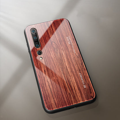 Wood grain glass phone case