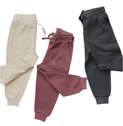 Organic Cotton Waffle Knit Little Explorer Joggers
