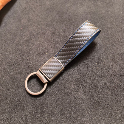 Carbon-fiber-pattern Car Keychain Pendant