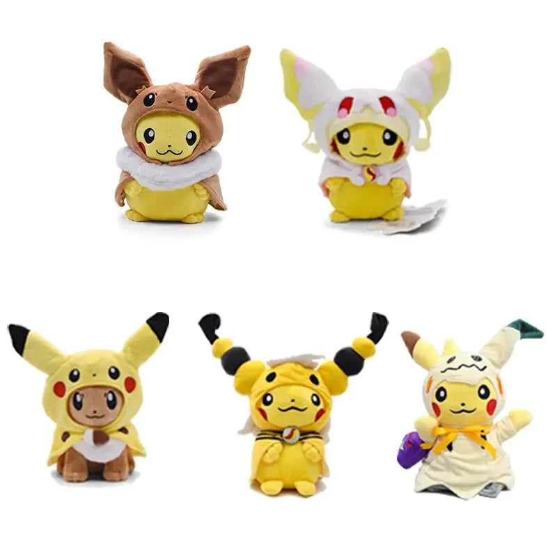 24 Pcs Pokemon Pikachu Cosplay Toys Charizard Snorlax Garchomp Tyranitar Hydreigon Anime Stuffed Plush Cartoon Peluche Dolls - # BOT&G512610001