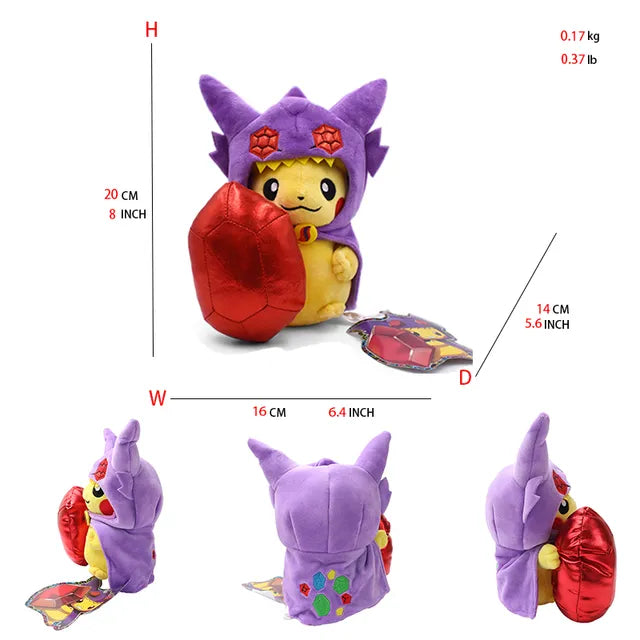 24 Pcs Pokemon Pikachu Cosplay Toys Charizard Snorlax Garchomp Tyranitar Hydreigon Anime Stuffed Plush Cartoon Peluche Dolls - # BOT&G512610001