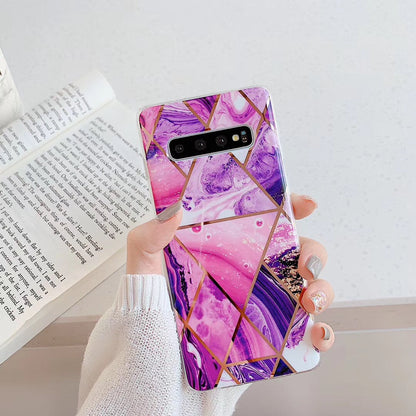 Electroplated mosaic marbled case