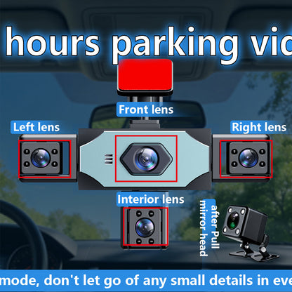 Five Camera Driving Recorder, 1080P High-definition Night Vision, Mobile App For Viewing Videos