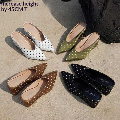 Elegant And Classic Polka-dot Wedge-pointed-toe Pumps
