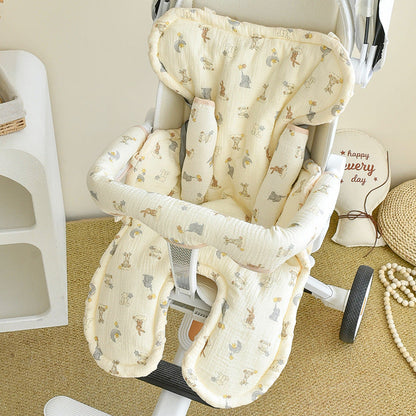 Babys Pure Cotton Thickened Stroller Pad Seat Cushion And Armrest Backrest