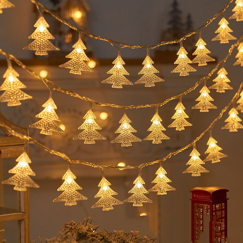 Led Elk Christmas Tree Snowflake Star Light String