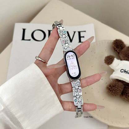 Capybara Themed Colored-diamond Metal Watch Bracelet