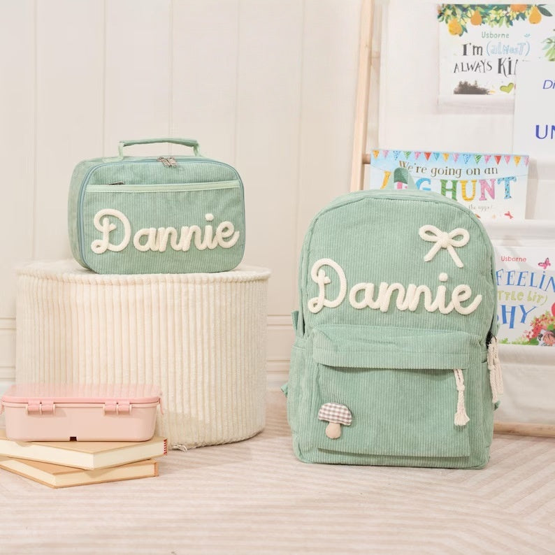 Back-to-School Season Childrens Backpack And Lunch Bag Set Chunky Yarn Handmade