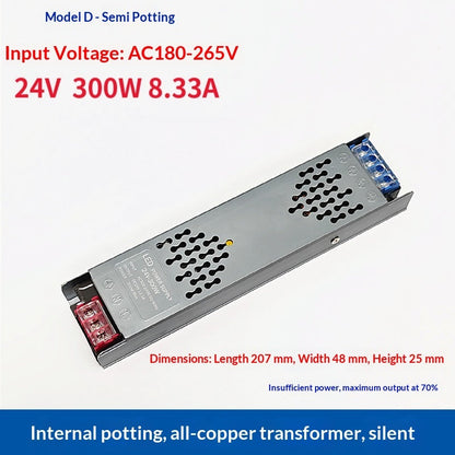LED Strip Light Transformer Switching Power Supply 220V To DC 12V24V Low-voltage Power Supply For Advertising Light Boxes