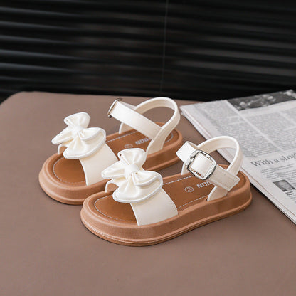 Girls Bow-Knot Non-Slip Velcro Sandals