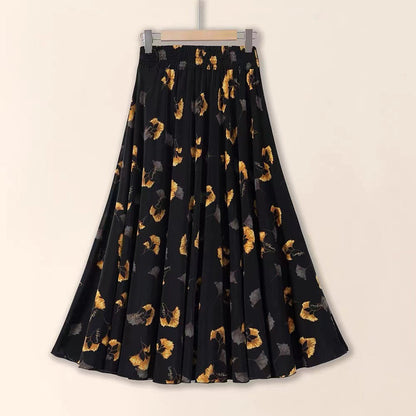 Slimming Pleated Floral Midi Dress