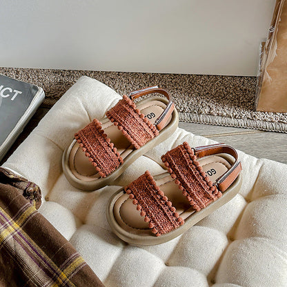 Girls Ethnic-Style Casual Retro Sandals With Soft Soles