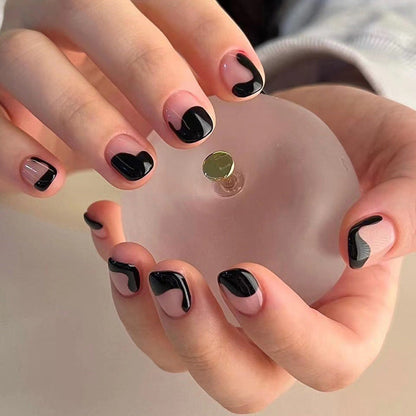 Oblique French Simple Wearing Manicure Finished Fake Nails
