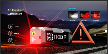 Multifunctional Cordless Car  Starter & Tire Inflator Vacuum Cleaner, High Power For Vehicles