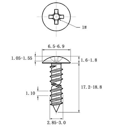 Stainless Steel Cross Big Head Self-tapping Screw Mushroom-shaped Haircut Round Head