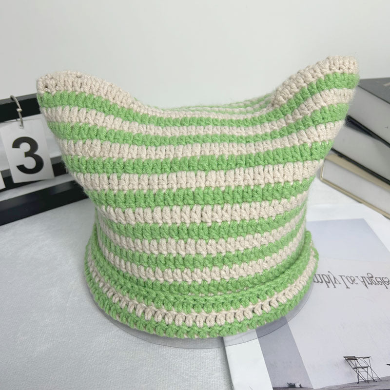 Simple Striped Casual Wool Hat