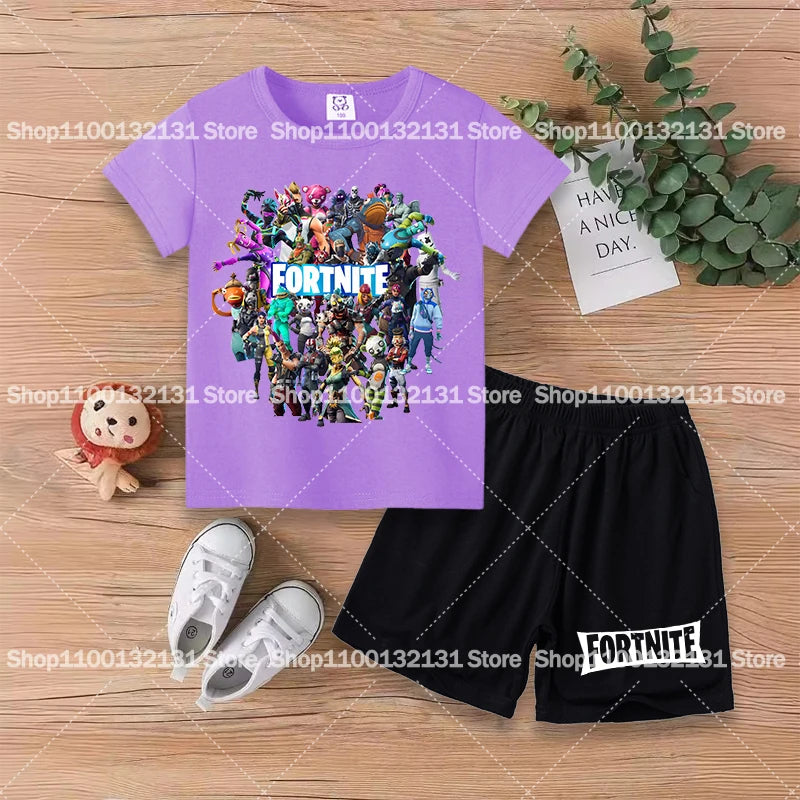 Fortnite Kids T-Shirt & Shorts Summer Set – Boys & Girls (100–160cm)