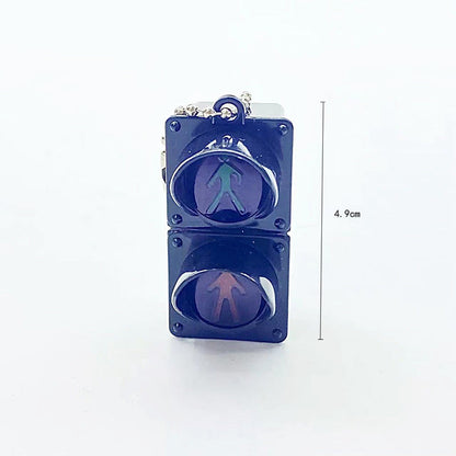 Mini Electronic Traffic Light Keychain Backpack Charm