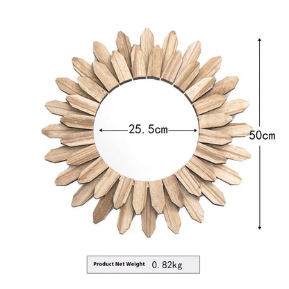 European-style Solid Wood Handmade Finish Hanging Mirror Homestay Hotel Entrance Decoration Hanging