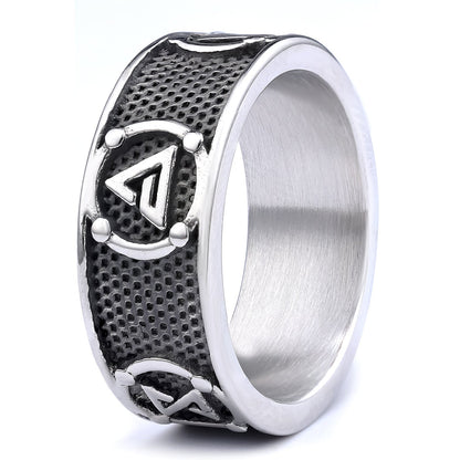 Retro-textured Personalized Stainless Steel Ring