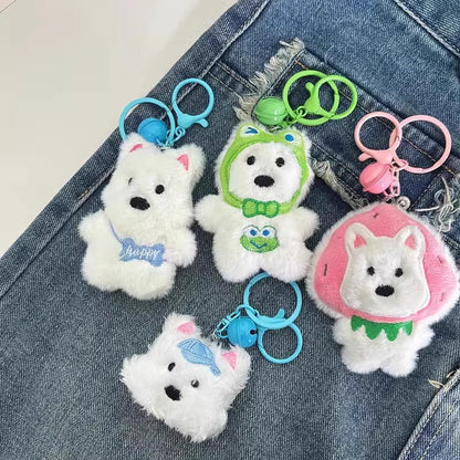 Cute West Highland Terrier Plush Pendant Keychain