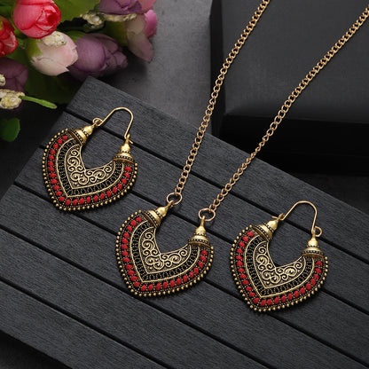 Colored Rope Winding Earrings Necklace Two-piece Set