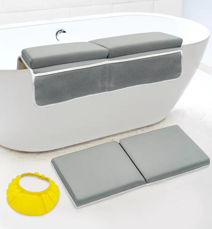2PC Bath Kneeler and Elbow Rest Pad Set | Comfortable Baby Bath Kneeler Baby Bath Bathtub Accessories | Kneeling Pad for Baby Bath | Bath Toy Organizer Baby | Bath Pad Kneeling Mat for Bathing Baby - # BAGE11110007