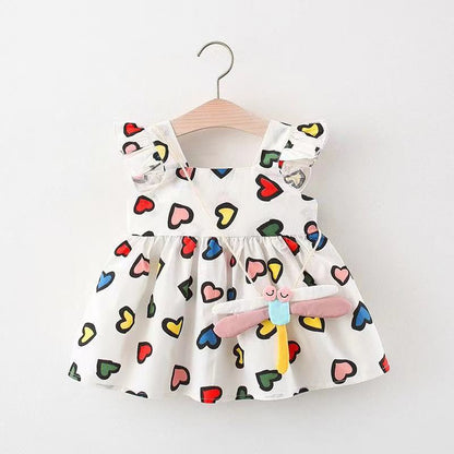 2pcs Cute Cartoon Cotton Summer Baby Dress Set - # BAAA51110006