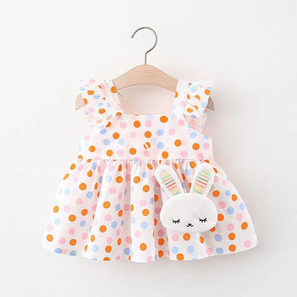2pcs Cute Cartoon Cotton Summer Baby Dress Set - # BAAA51110006