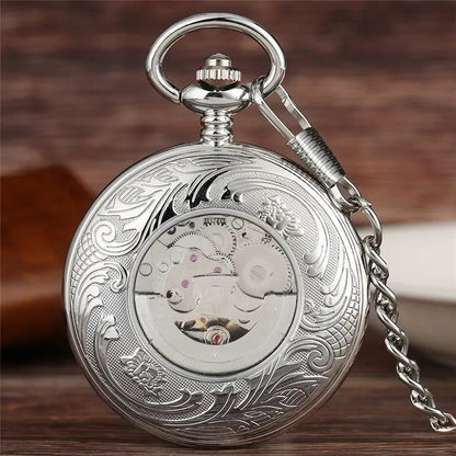 Antique-style Silver Open-lid Magnifying Glass With Fully Automatic Design