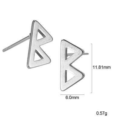 Nordic Rune Letter Earrings Made Of Stainless Steel