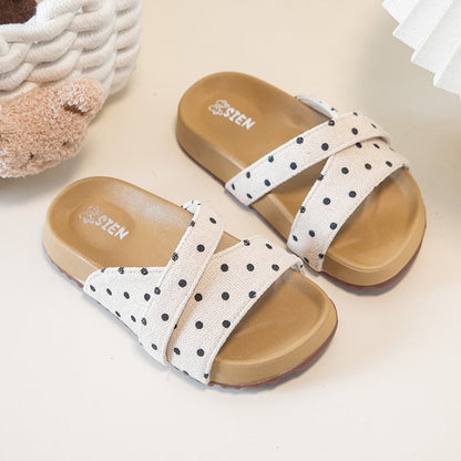 Girls' Polka Dot Flip Flops Summer New Design Children's Sandals Baby Girls' Slippers