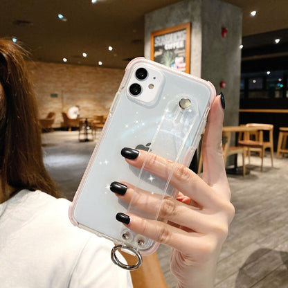Compatible with Apple , Transparent flash powder anti falling mobile phone case