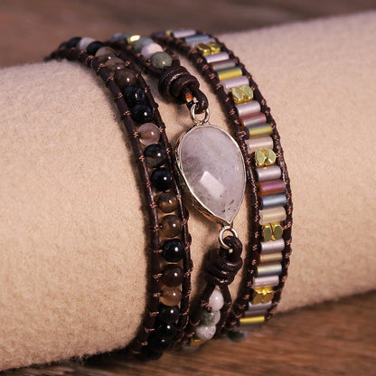 Handwoven Multi-layer Leather Cord Wrap Bracelet