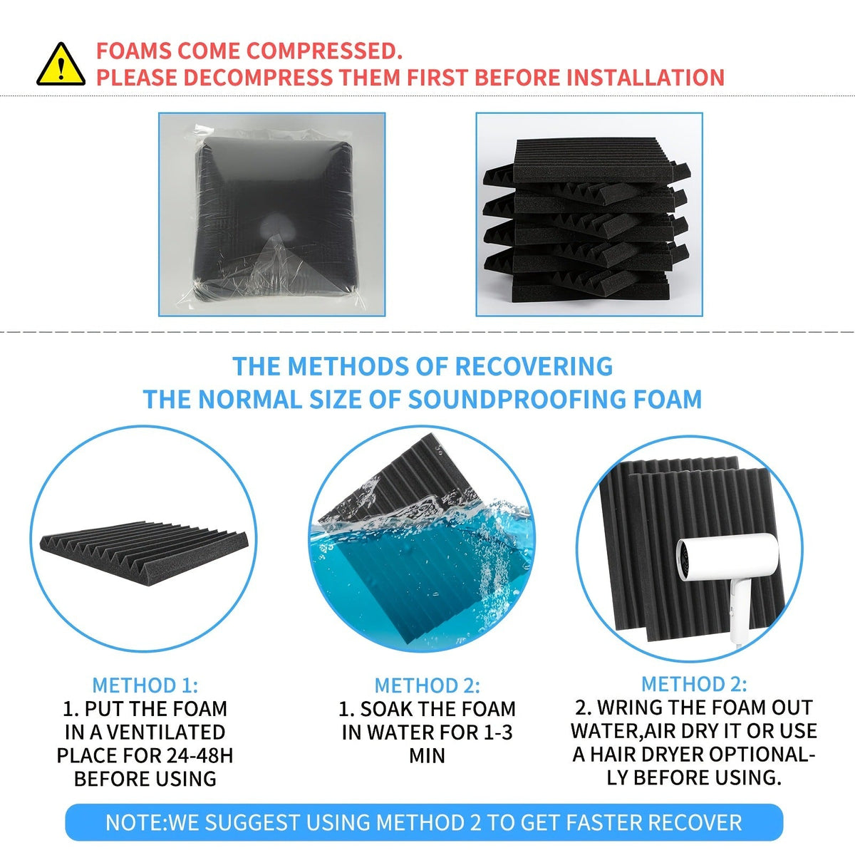 Acoustic Foam For Professional Recording Studio Walls