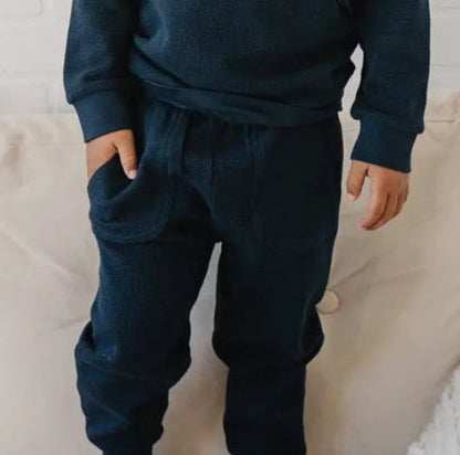 Organic Cotton Waffle Knit Little Explorer Joggers